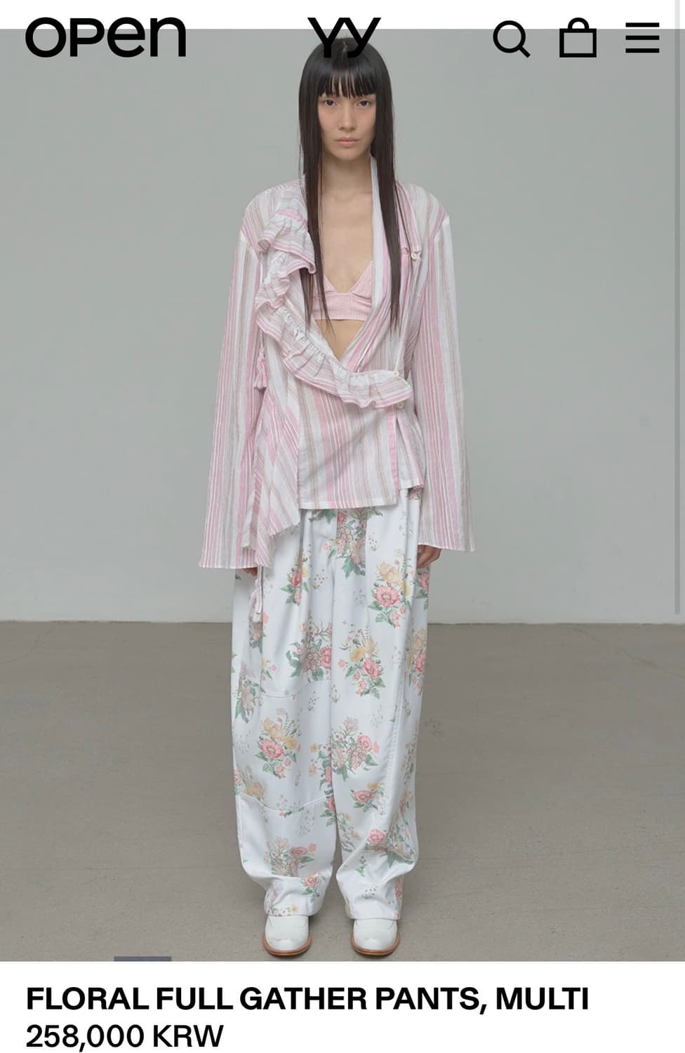 꽃 프린트 팬츠 상품이미지1