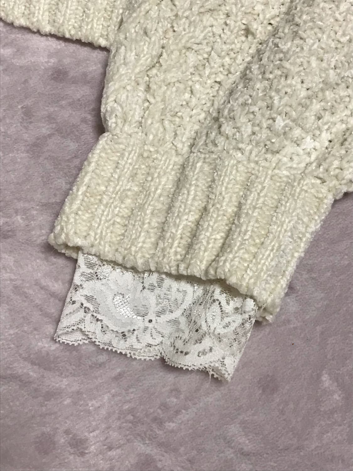 엑시즈팜 꽈배기 레이스 니트  상품이미지3