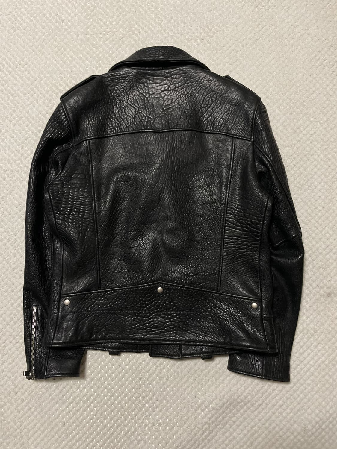 광희시장 웨스턴 무드 카우하이드 소가죽 풀 그레인 레더 자켓 상품이미지2