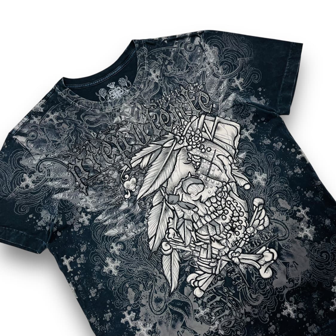 Prepotente Skull-washed cross T-shirt 상품이미지2