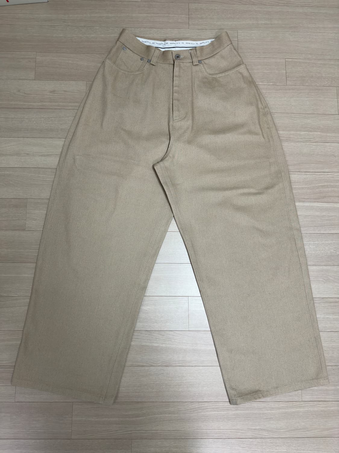 (S) STU 와이드 코튼 팬츠 베이지 상품이미지3