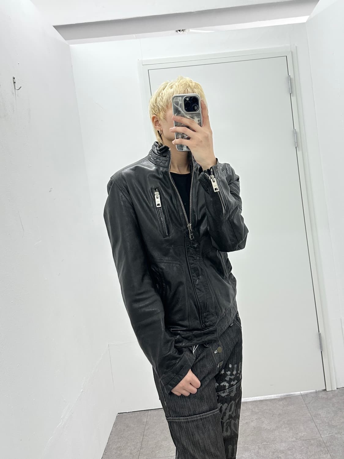 Sheepskin leather gimmick 2way jacket 상품이미지1