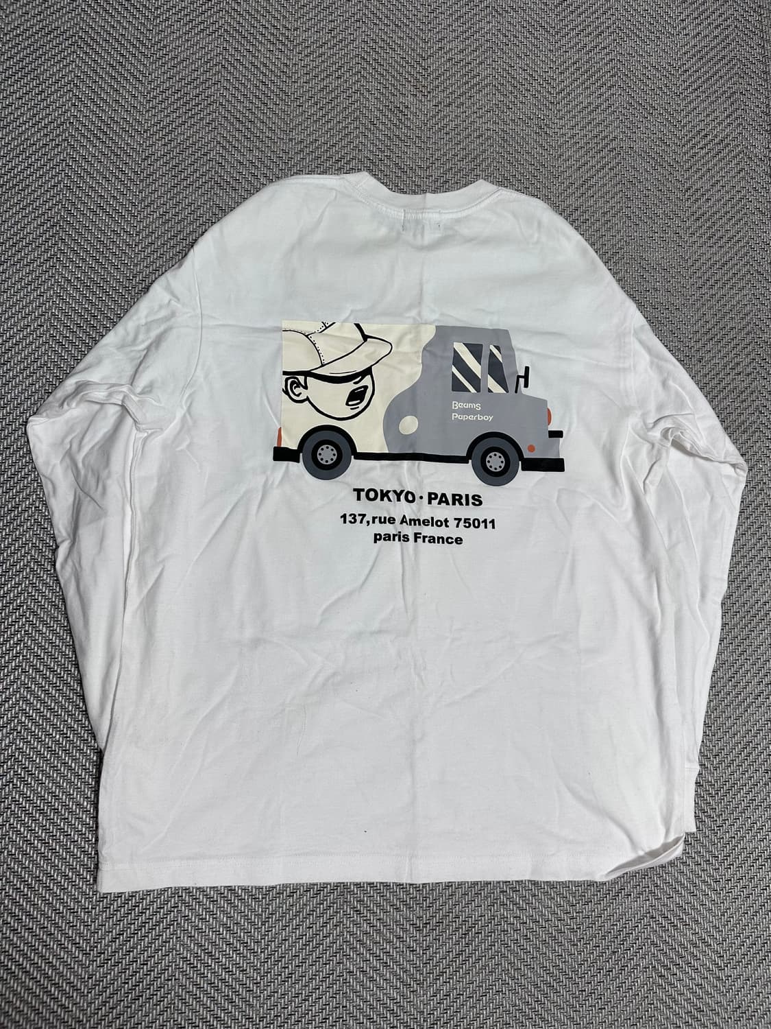 [M]빔즈 x 페이퍼보이 콜라보 롱슬리브 흰색  상품이미지3