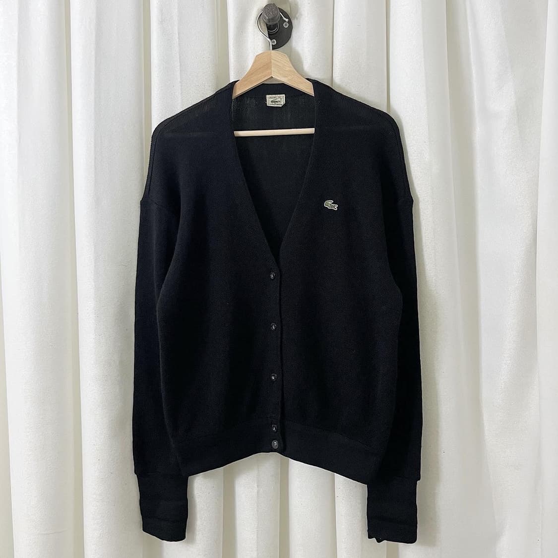 라코스테 블랙 브이넥 울 가디건 상품이미지1