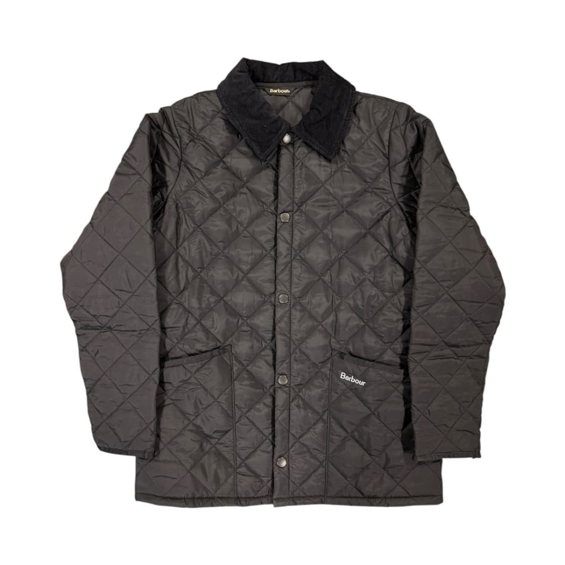 W-S) 바버 블랙 퀼팅 자켓 코듀로이 카라 OJ-033 상품이미지1