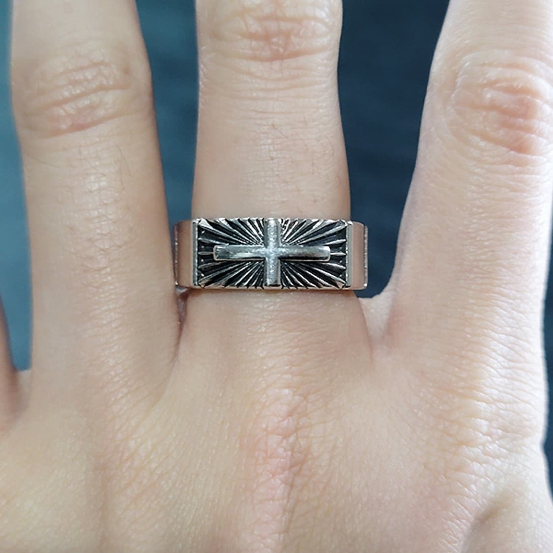 Cravel 백동 남자 엔틱 빈티지 명품 고대 십자가 반지 상품이미지7