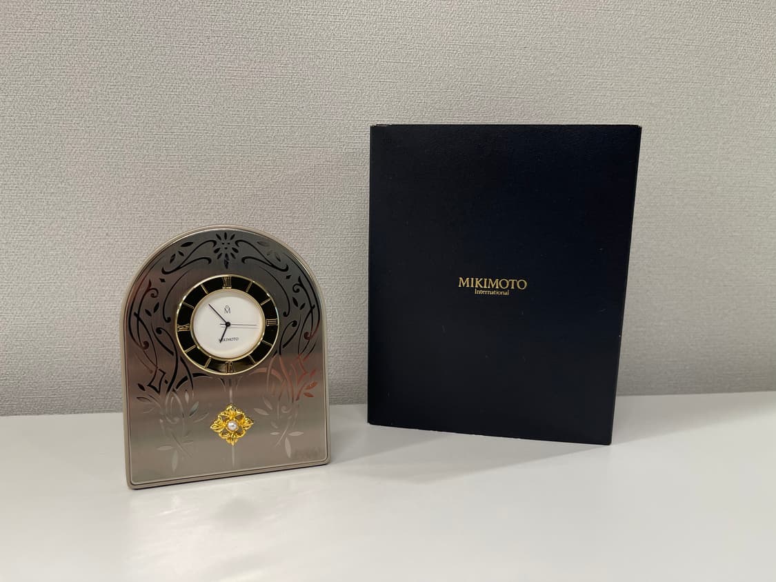 미키모토 펄 진주 아치형 쿼츠 탁상시계 C MIKIMOTO 상품이미지1