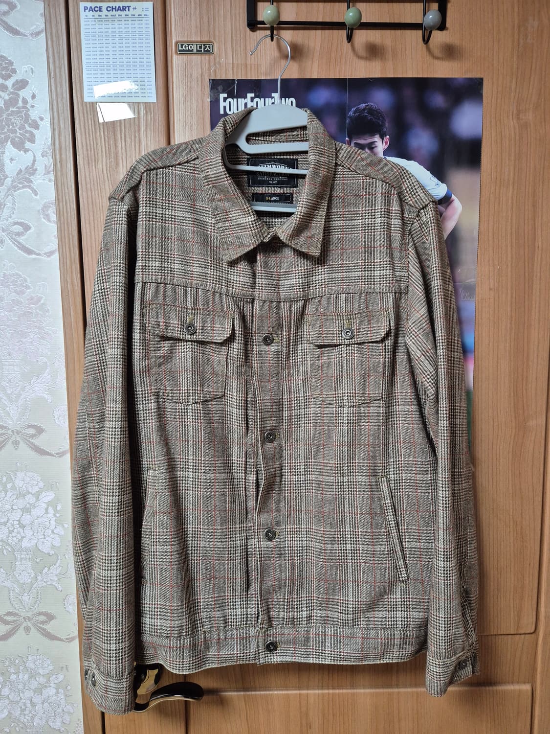 프리즘웍스 글렌체크 트러커 자켓 XL 100 사이즈감 상품이미지1