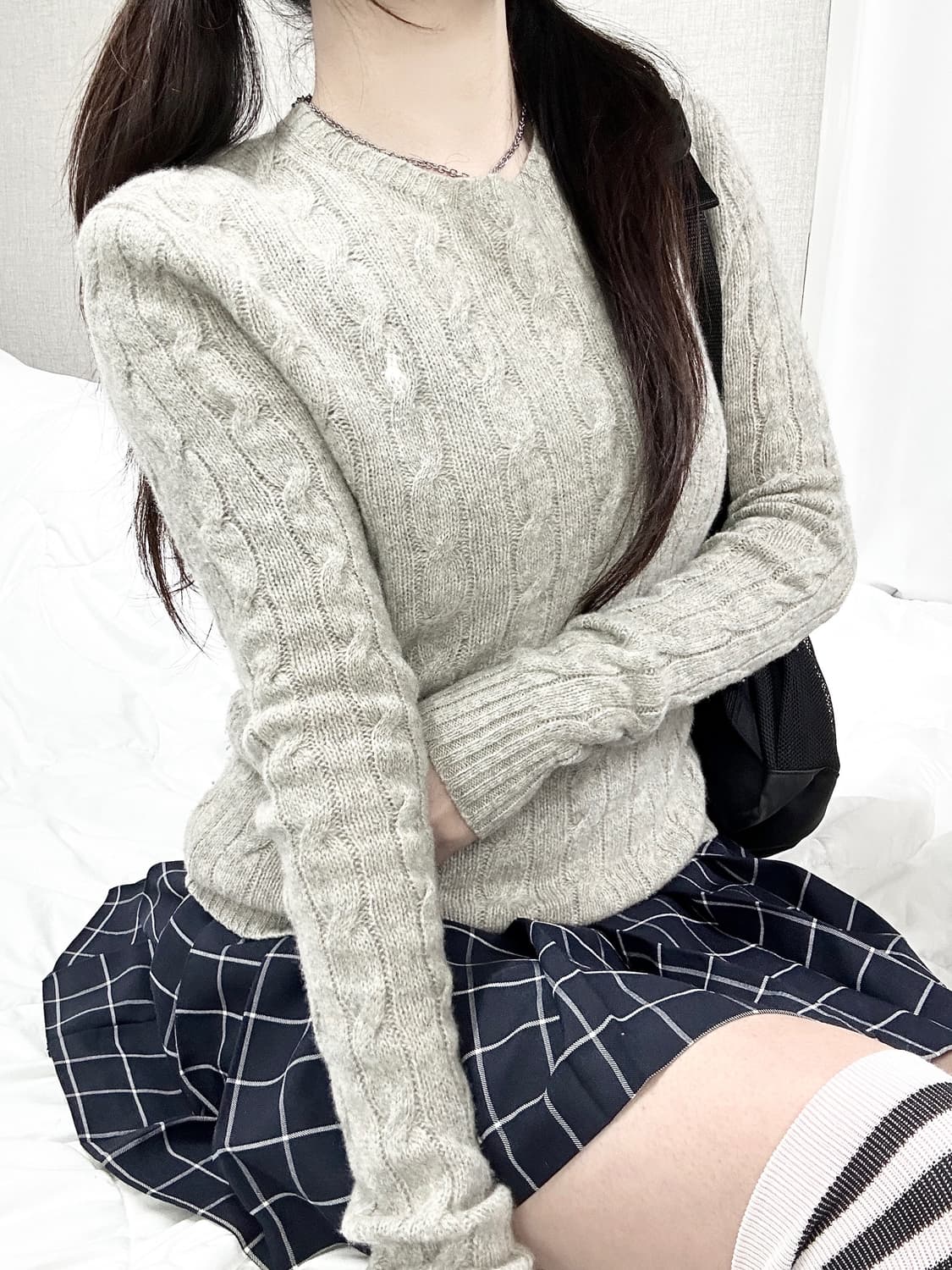 폴로 화이트포니 캐시혼방 케이블 니트 상품이미지4