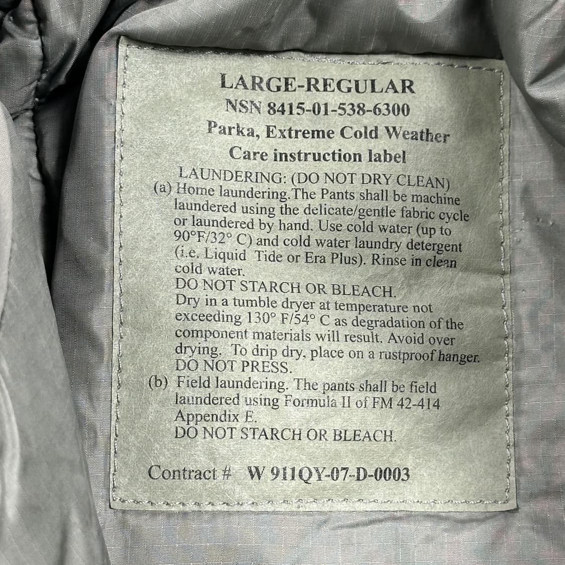 오리지널 미군 ECWCS 레벨7 프리마로프트 파카 L 상품이미지9