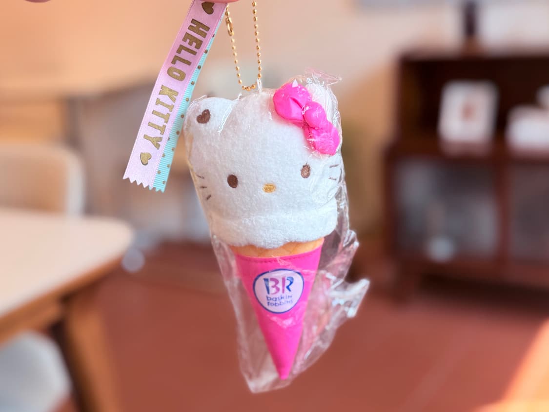 일본 헬로키티 키티짱 x 베스킨라빈스 콜라보 마스코트 키링 상품이미지8