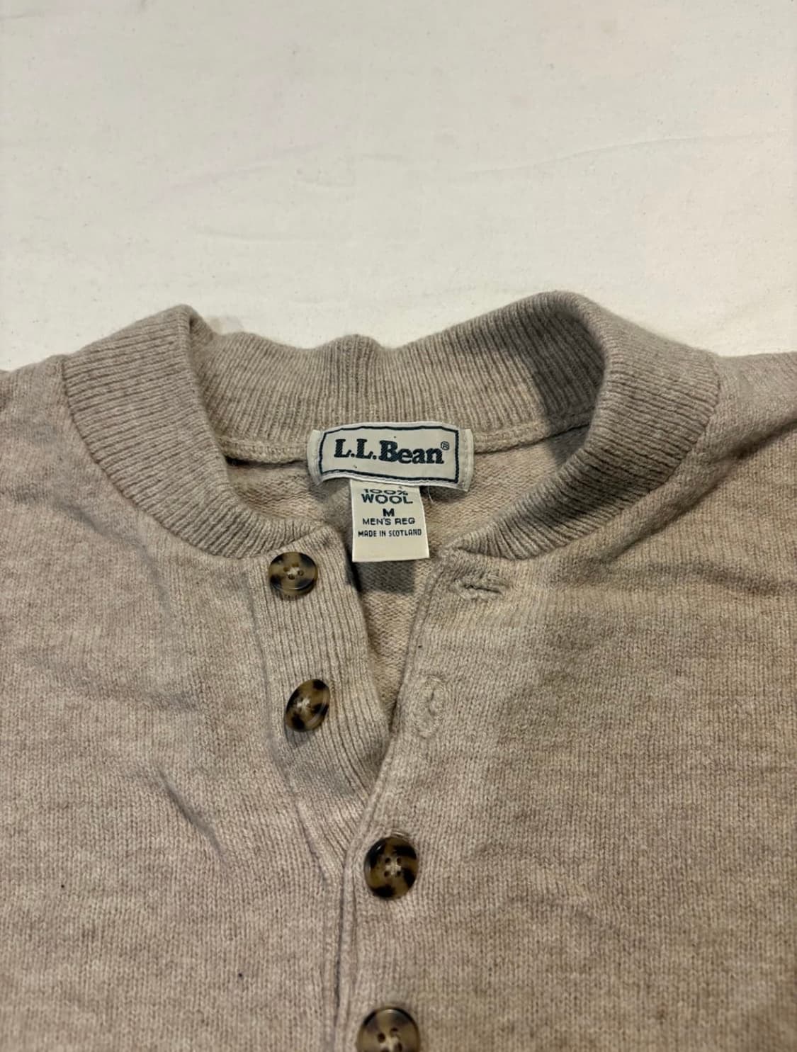 엘엘빈 울 헨리넥 버튼 스웨터 (스코트랜드 제조) M ~ L 상품이미지2