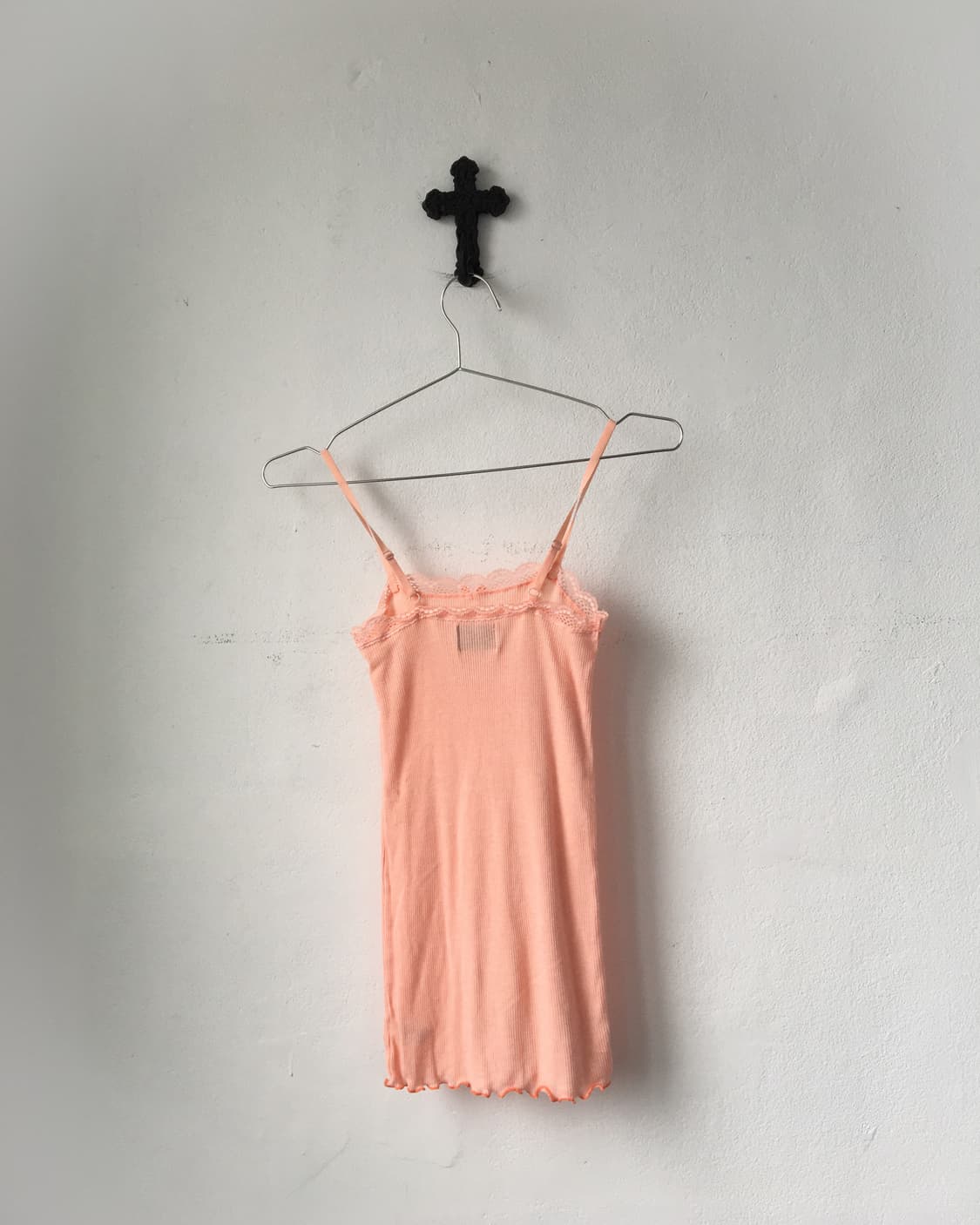 Lace ribbon trimming ribbed sleeveless 상품이미지2