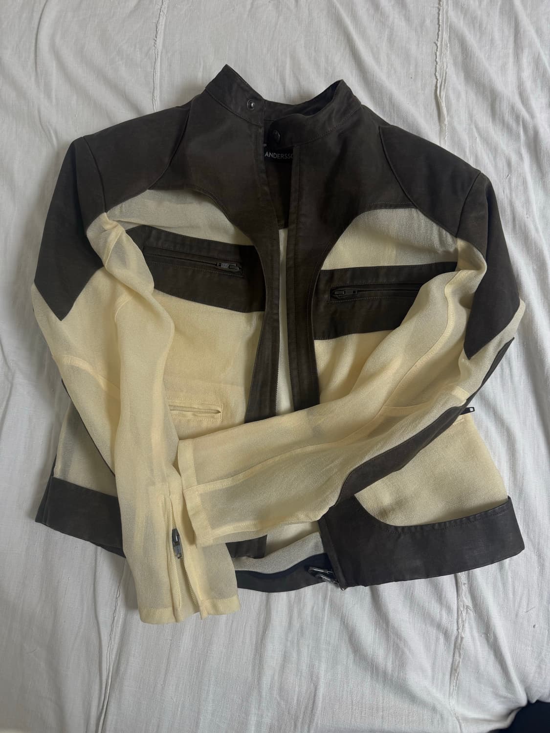 앤더슨벨 25ss 시스루레더자켓 상품이미지1