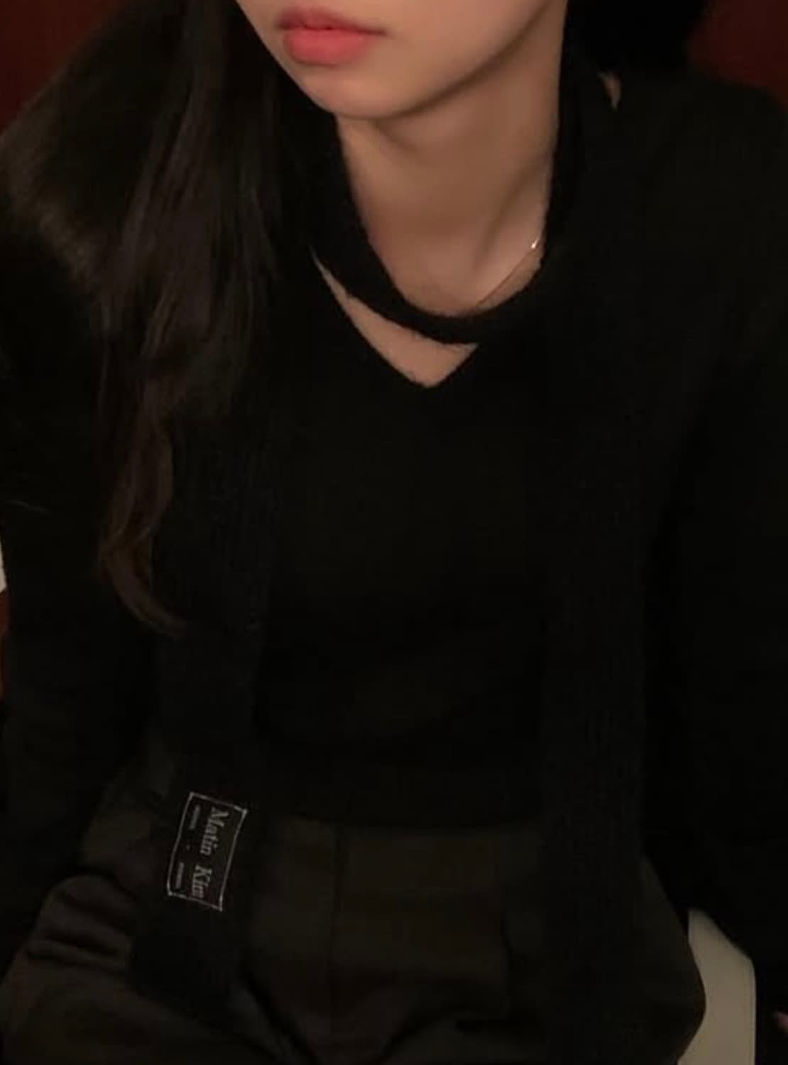 마뗑킴 니트 머플러 블랙 상품이미지2