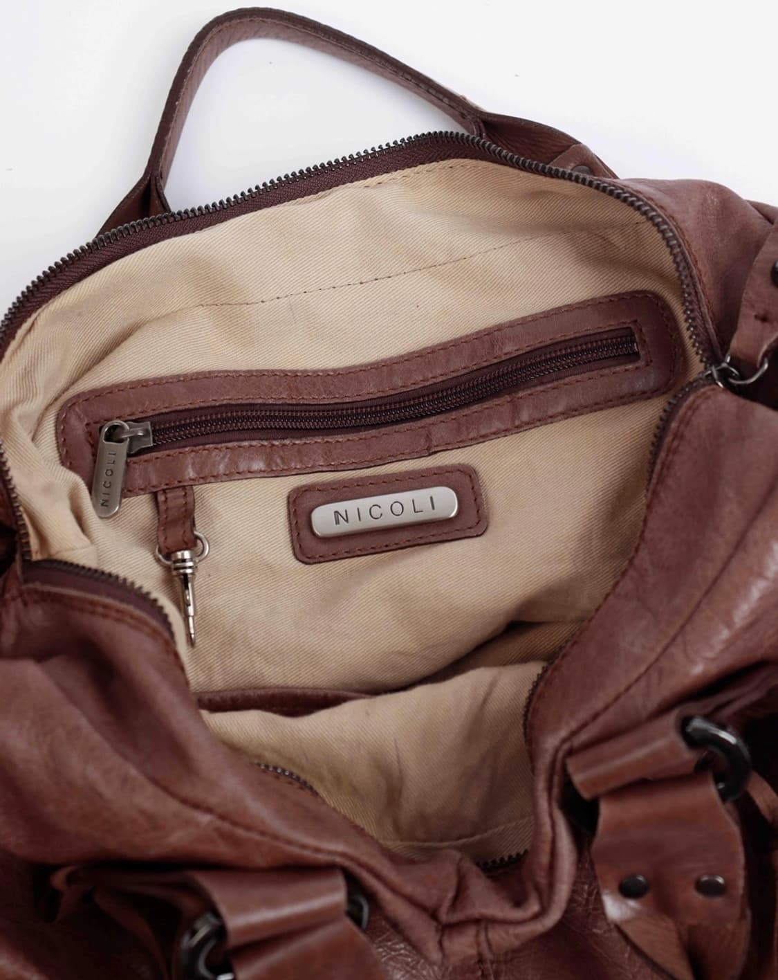 [NICOLI] 다크브라운 스퀘어 토트백 상품이미지8