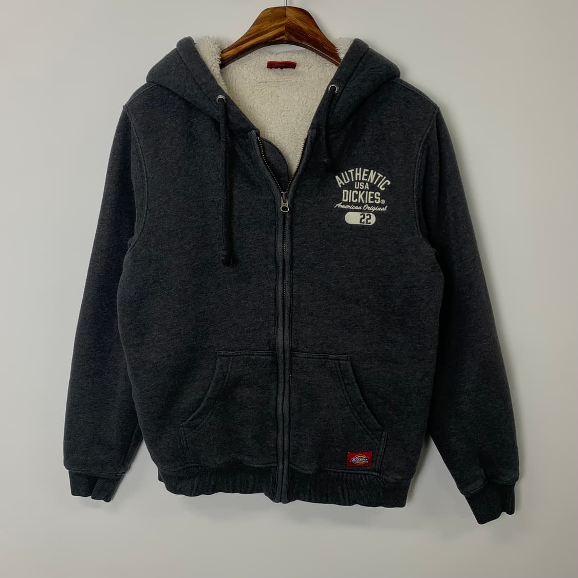 디키즈 자수로고 차콜 양털 후드집업 상품이미지2