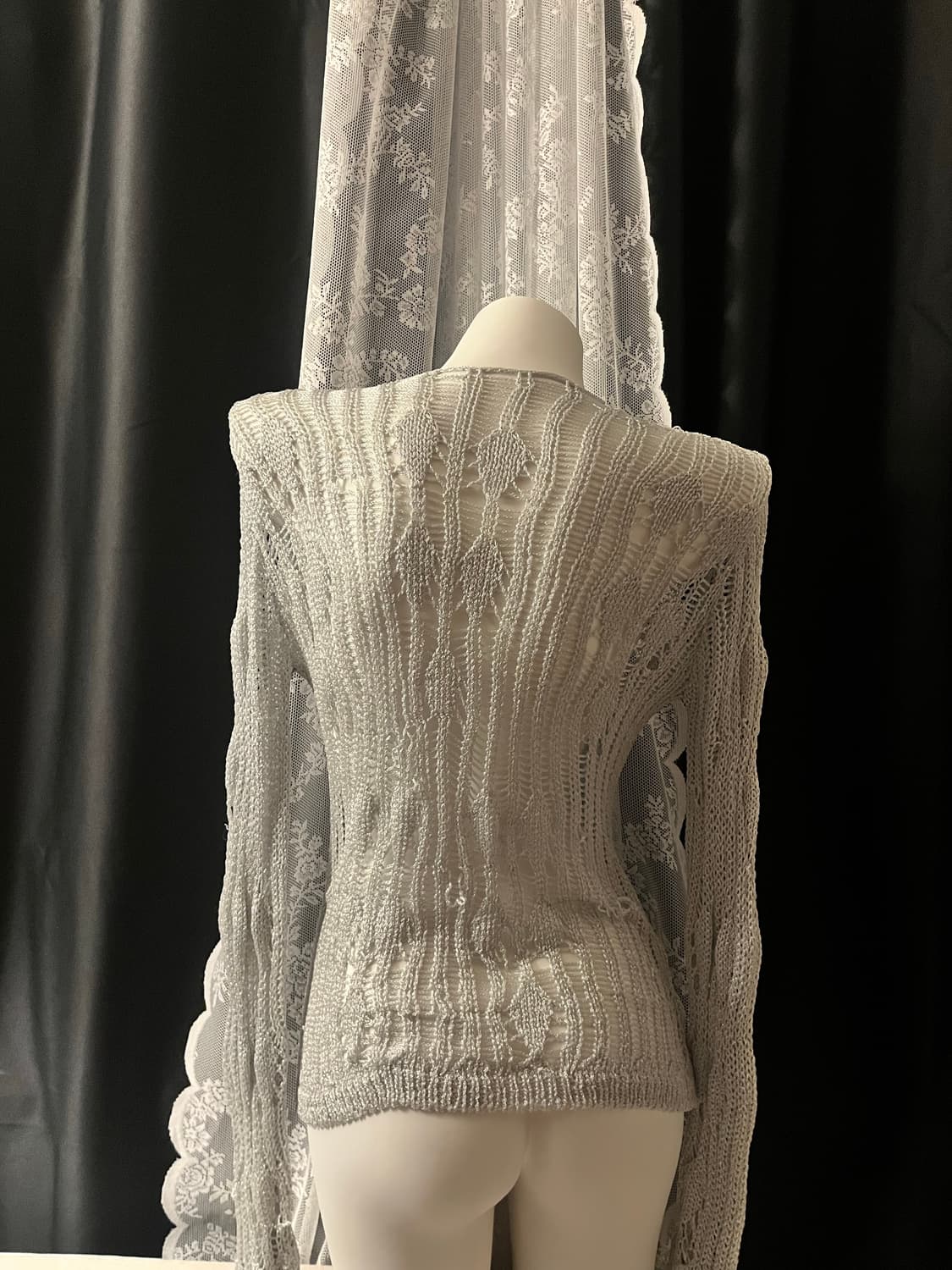 OPENYY METALLIC KNIT SHEER TOP SILVER 상품이미지2