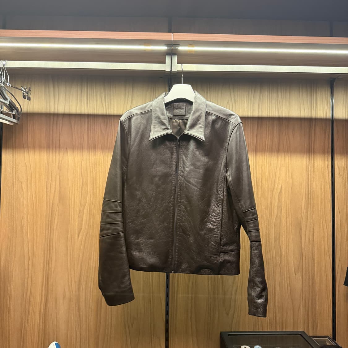 머듈 014 레더 자켓 브라운 4사이즈 상품이미지3
