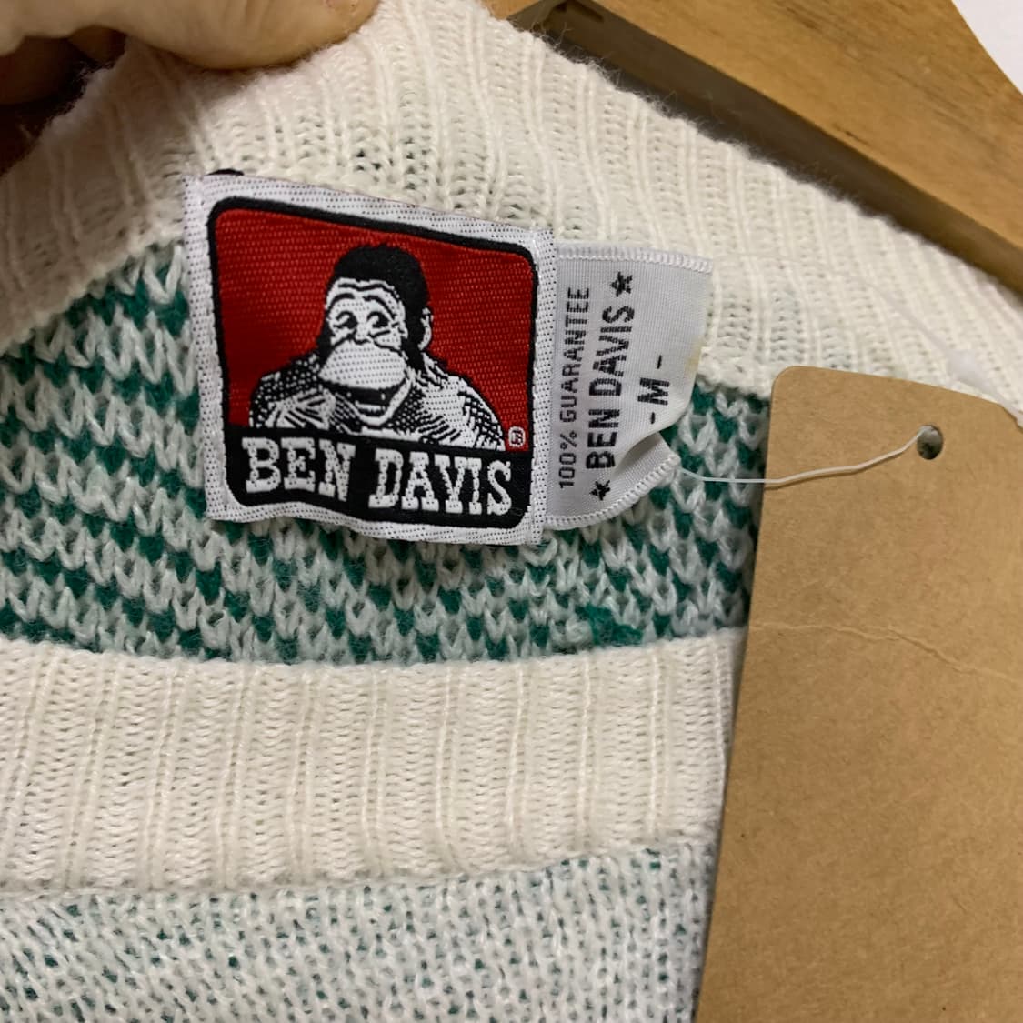 벤 데이비스 로고 니트 스웨터 빈티지 그린 M 남녀공용 상품이미지7