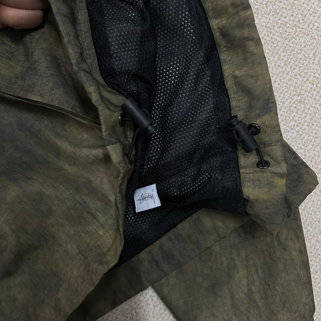 (M) 스투시 리사이클 카모쿼터 집업 풀오버자켓  상품이미지8