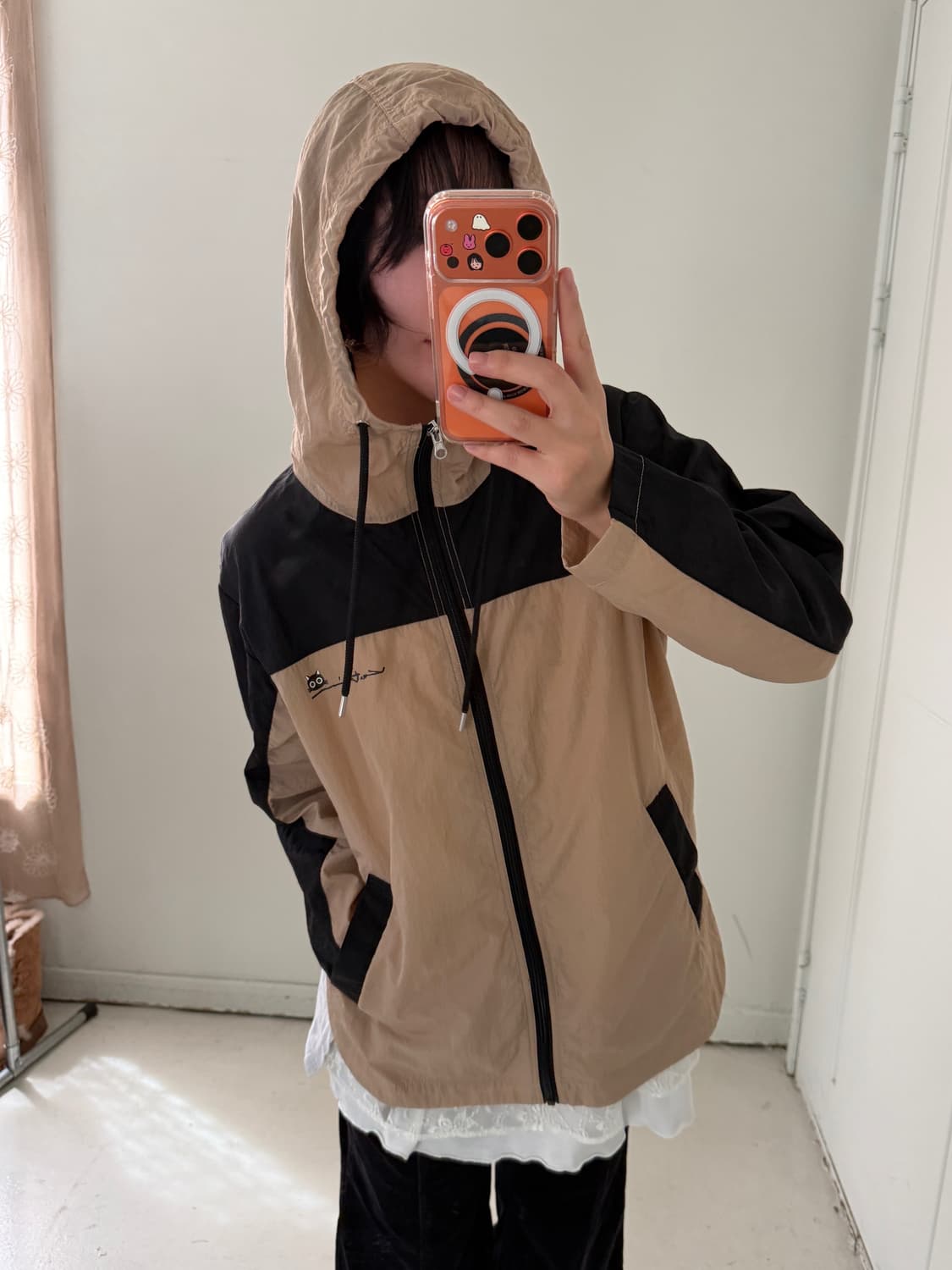 일본빈티지 고양이 바람막이 자켓 상품이미지4