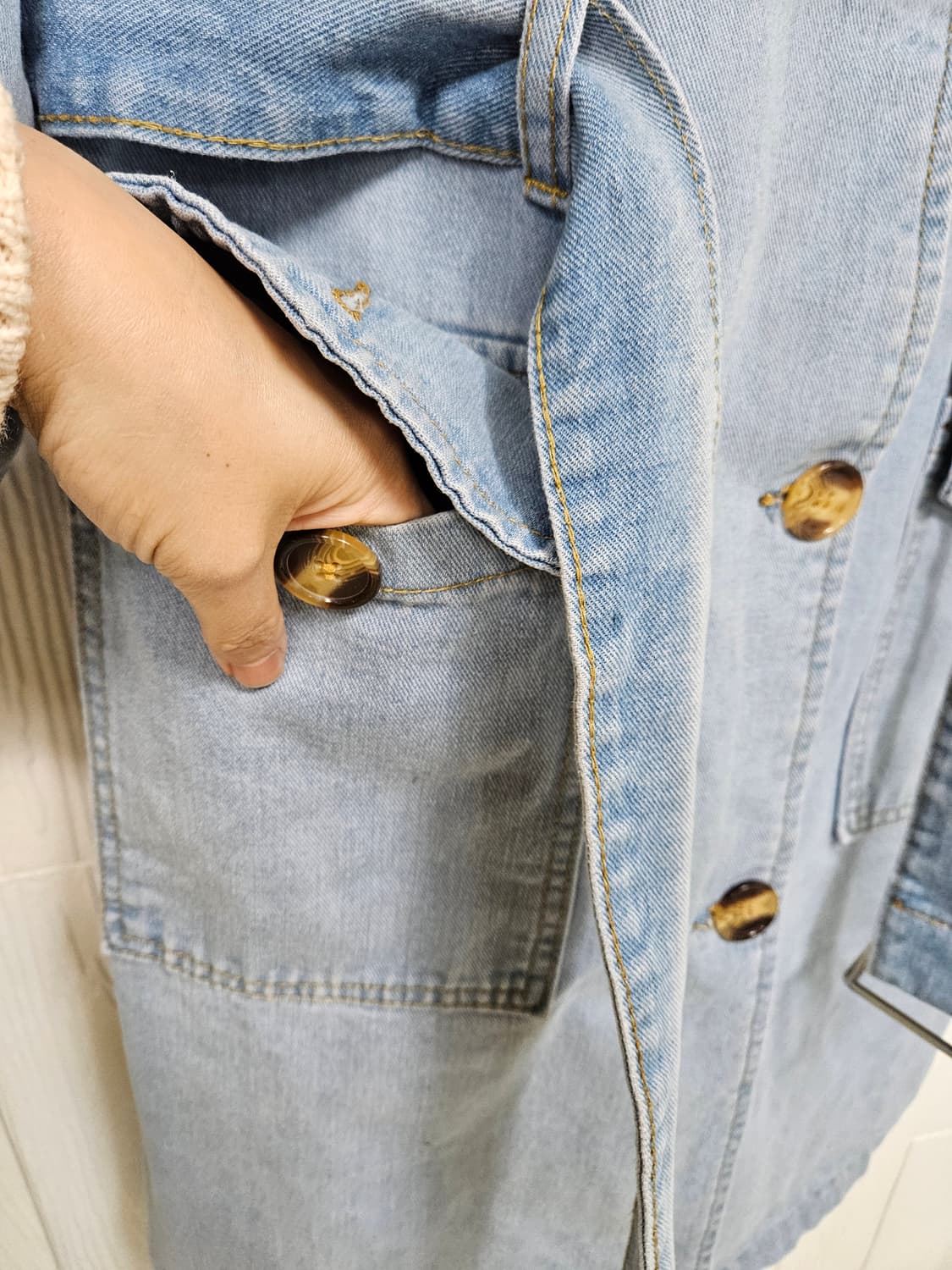 벨트 데님자켓 상품이미지4