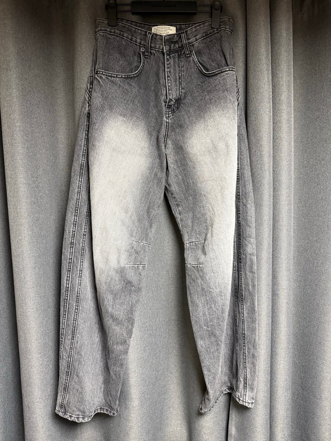 다이브인 와이드 커브드 데님 흑청 상품이미지2