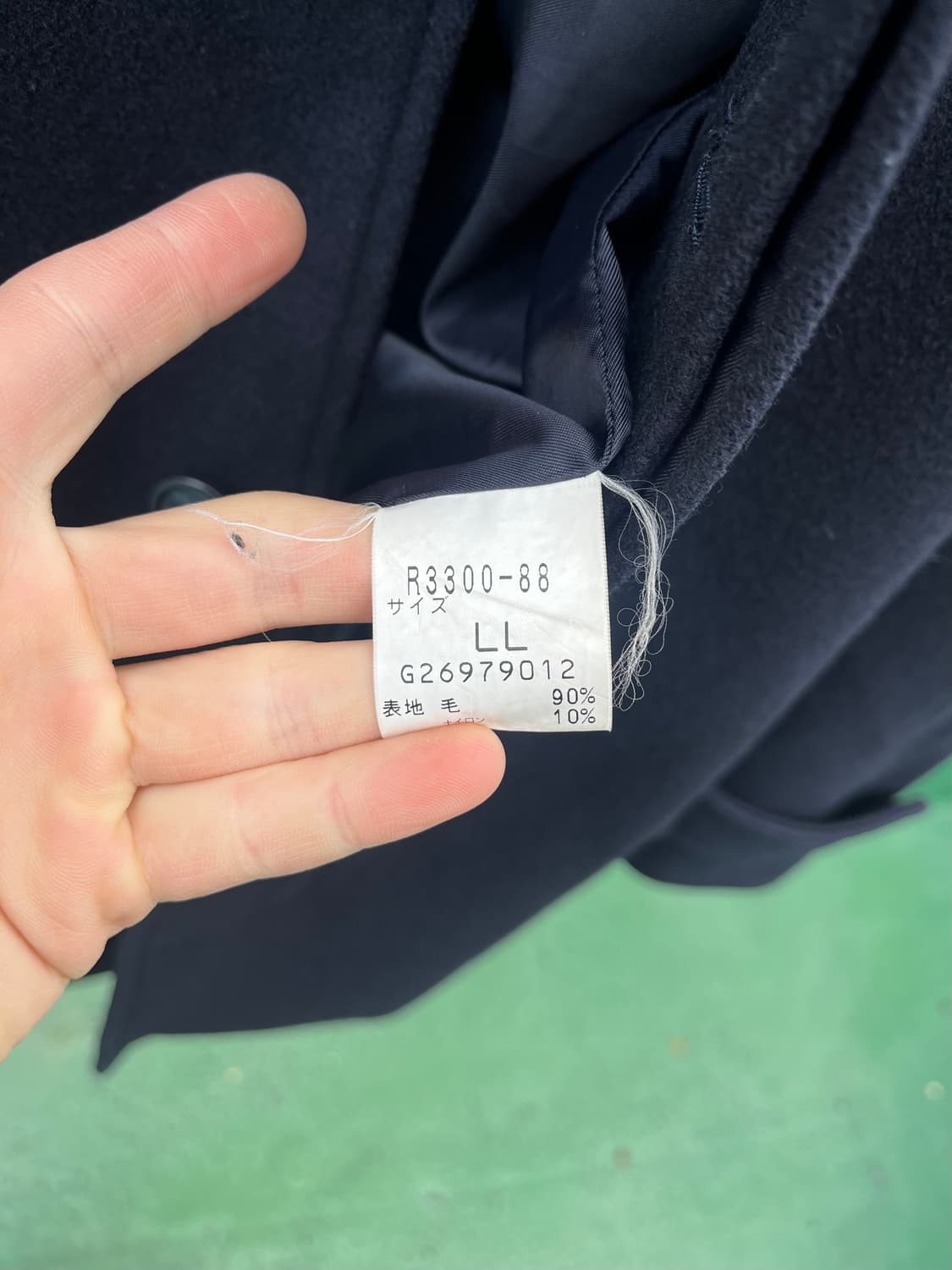 Japan made 발마칸 네이비 울혼방 코트 상품이미지5