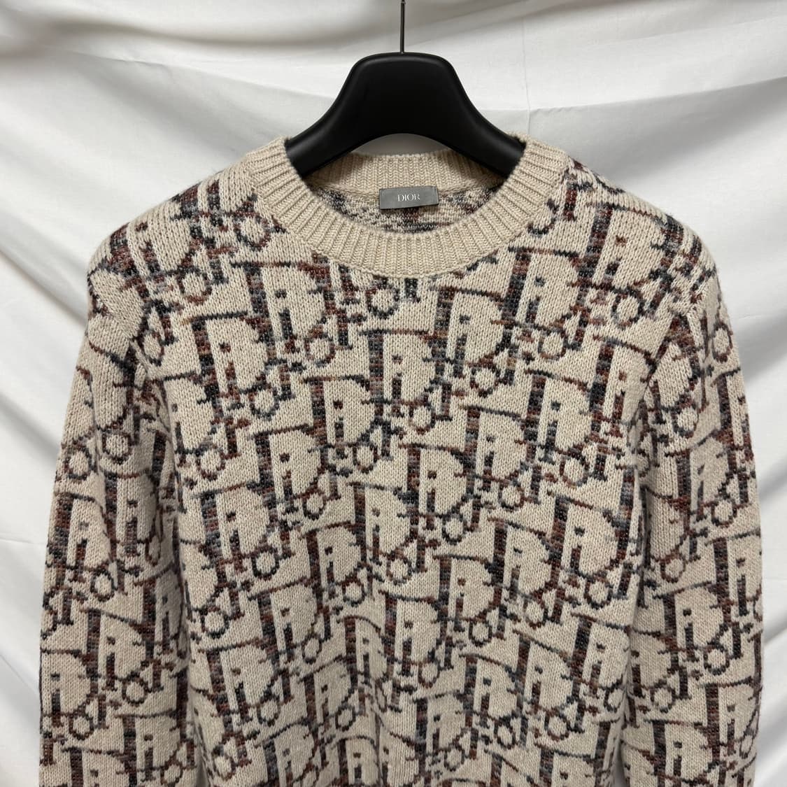 [S+급/M] 디올 오블리크 자카드 니트 스웨터 베이지 상품이미지2
