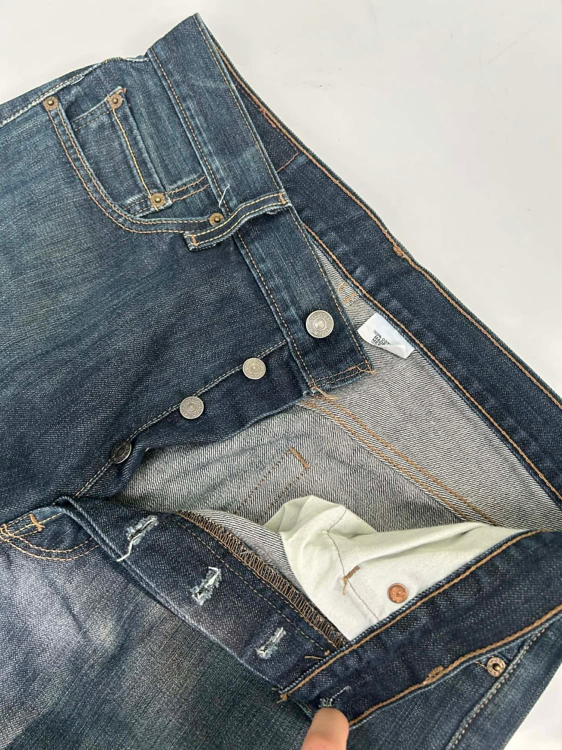 [34/30] 리바이스 501 워싱 스트레이트 데님 진 팬츠 상품이미지7