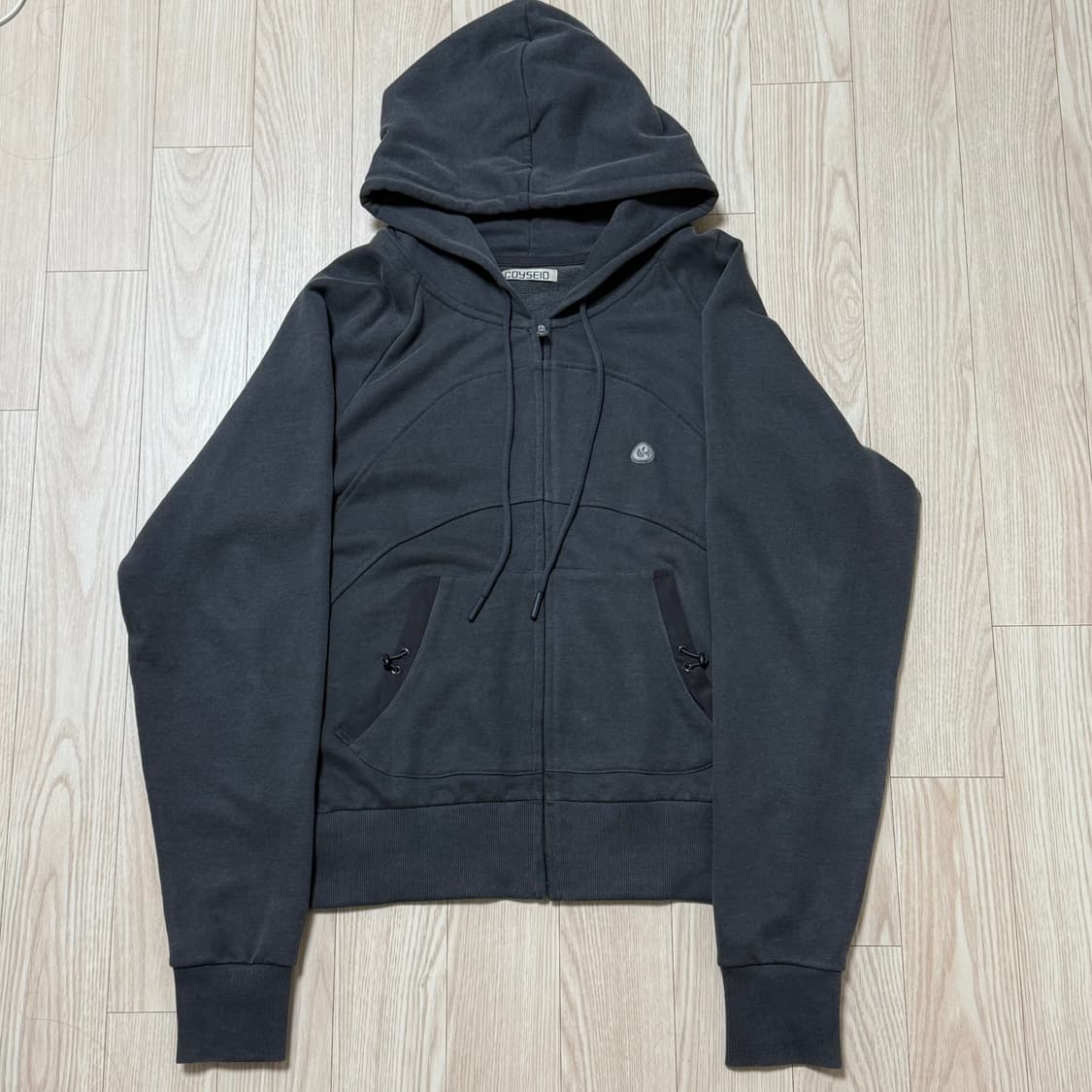 코이세이오 스트링 포켓 후드집업 블랙 상품이미지2