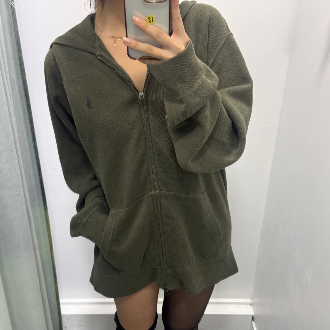폴로 카키 투웨이 후드집업 상품이미지2