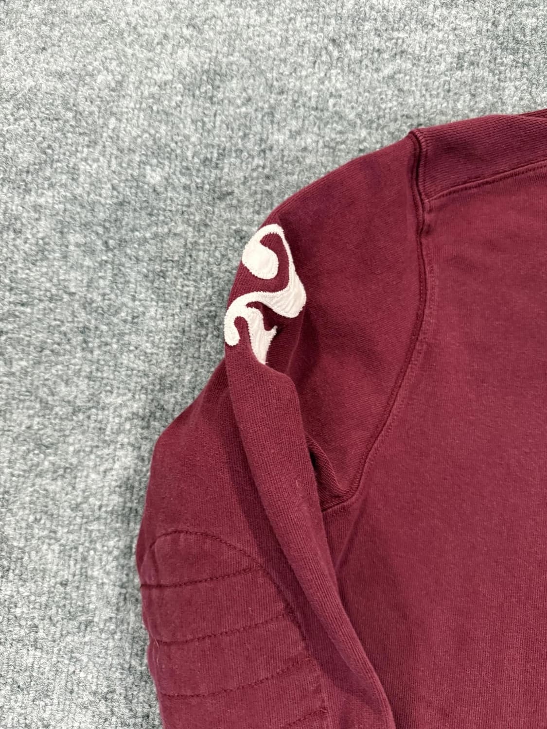 폴로 랄프로렌 빅포니 엘보 패치 럭비 셔츠 버건디 상품이미지4