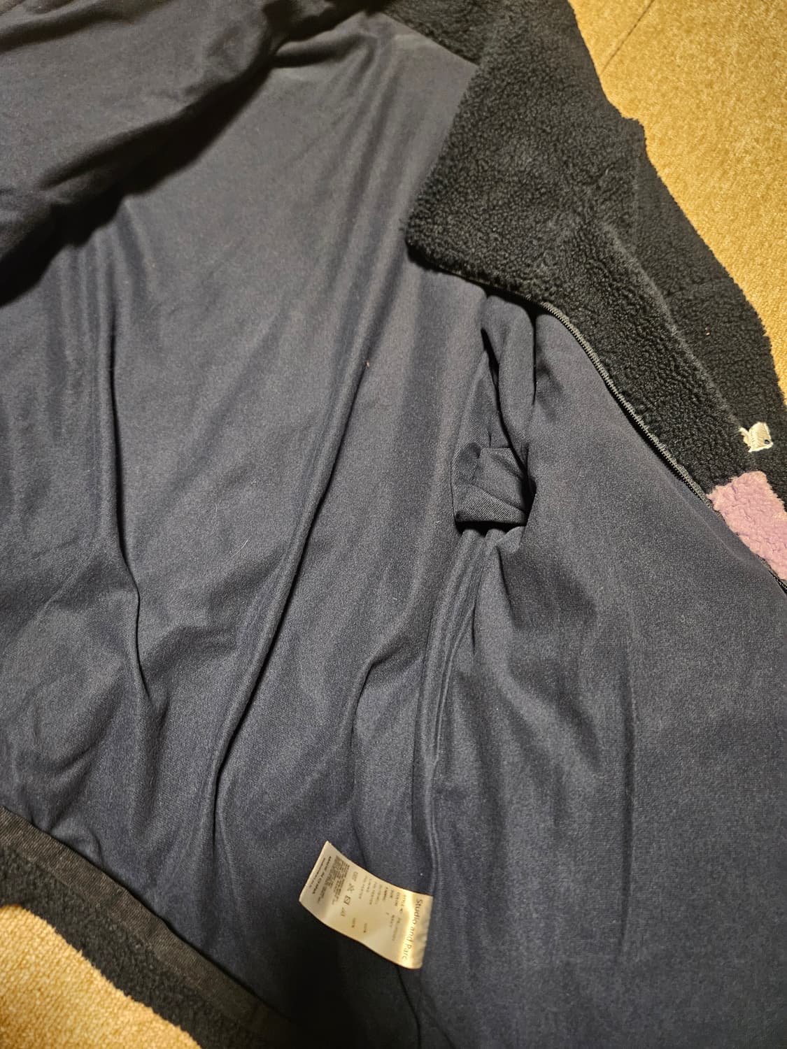 스튜디오앤파르크 컬러블록 뽀글이 집업 상품이미지4