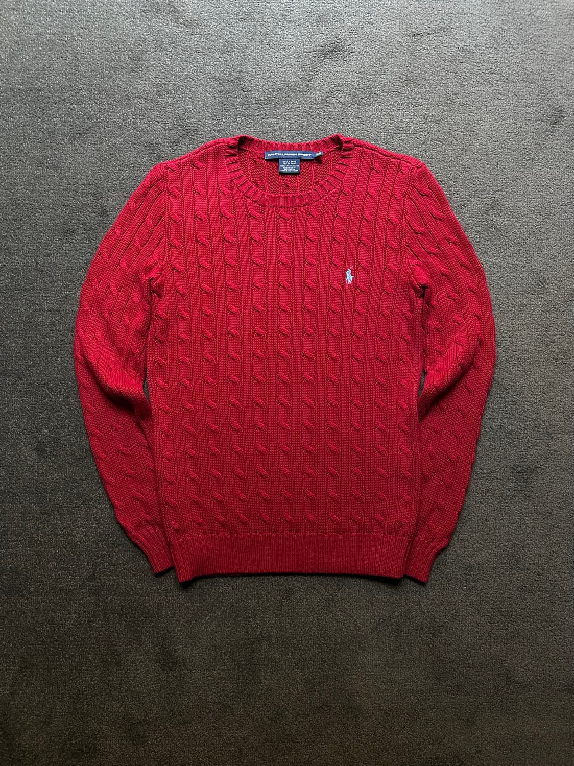 폴로 랄프로렌 여성 레드 케이블 니트 M 상품이미지1