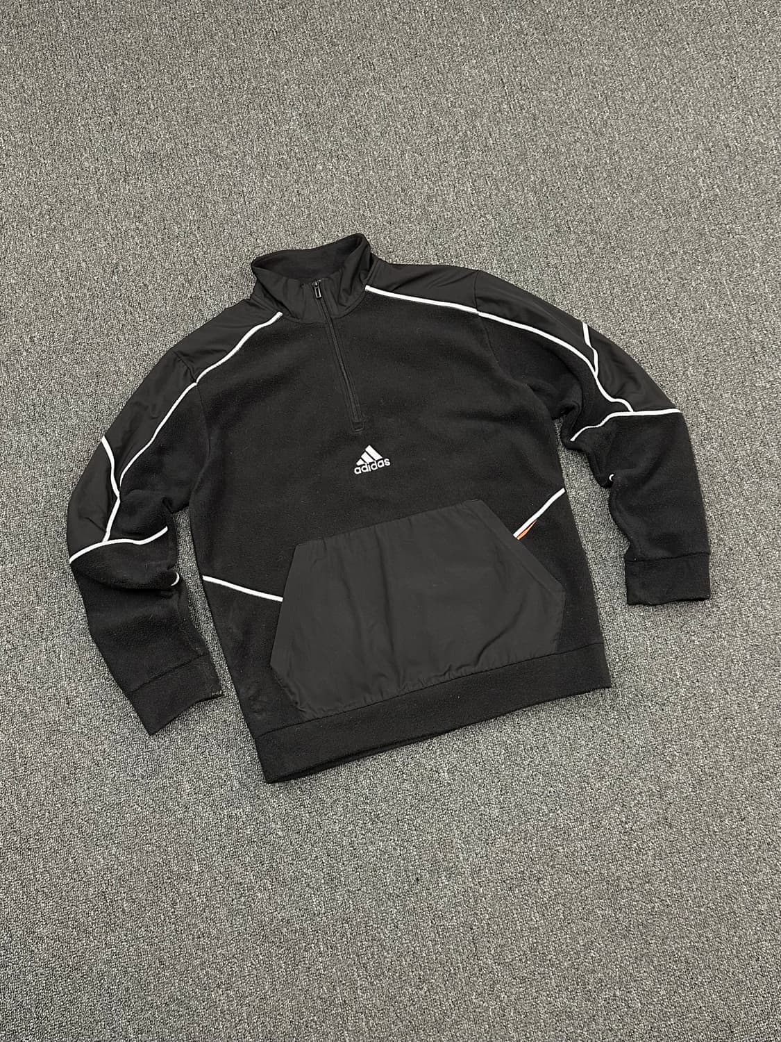 L)아디다스 빈티지 에센셜 리플렉트 인 더 다크 폴라 플리스 하프집업 상품이미지2