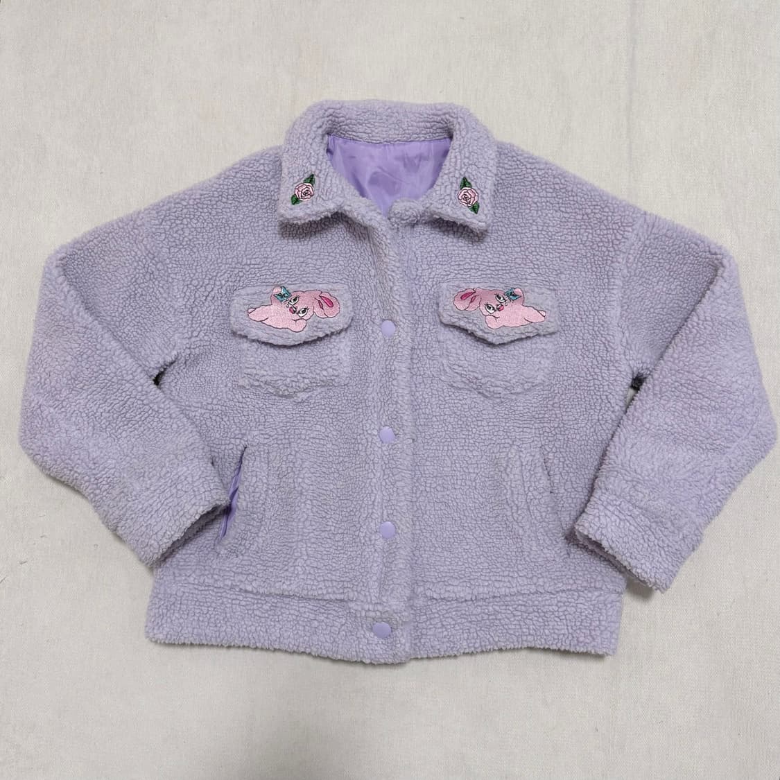 레이지오프 X 에스더버니 연보라 양털 자켓 상품이미지1