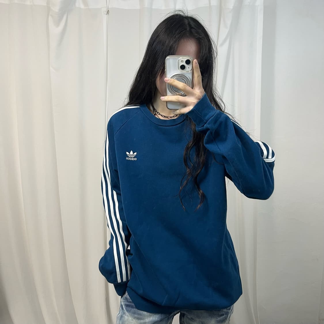 Adidas Navy Blue Firebird Sweatshirt 상품이미지1