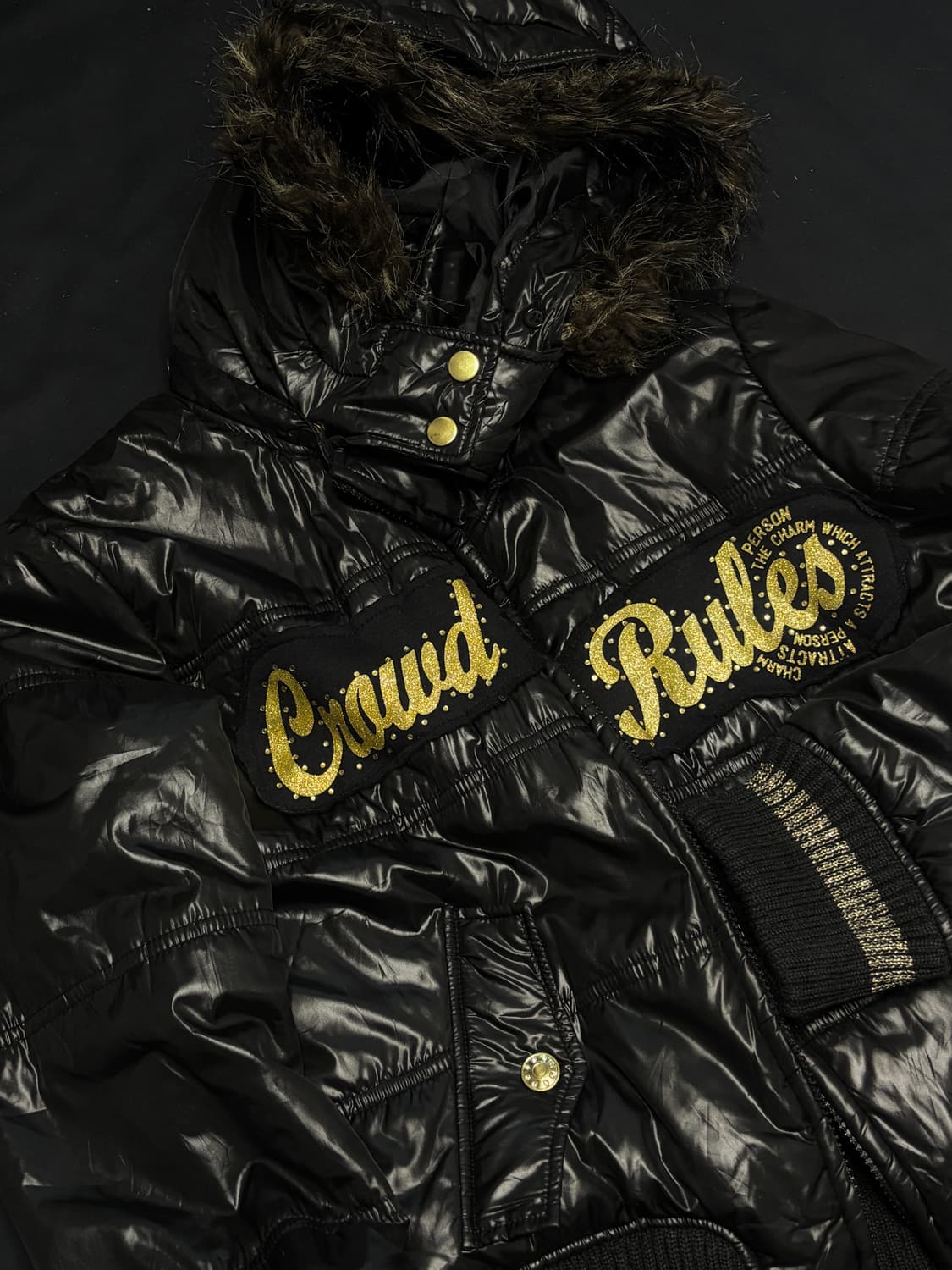 스카이 봄버 Y2K 오네갸루 투웨이 퍼 숏 패딩  상품이미지2