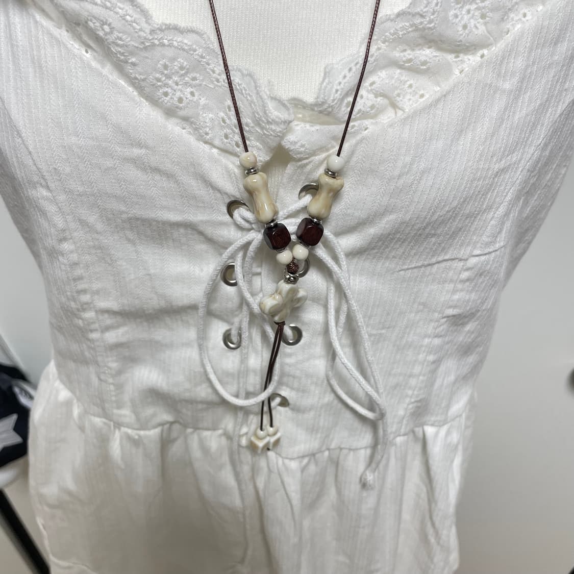 펀칭 나시 세트 #모리걸 #모리걸세트 #잔꽃 #펀칭 #레이스 #롱스커트 상품이미지8