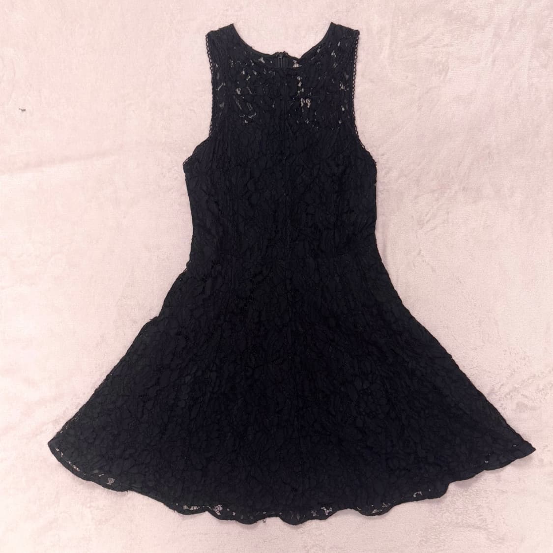 블랙 레이스 민소매 플레어 원피스 상품이미지1