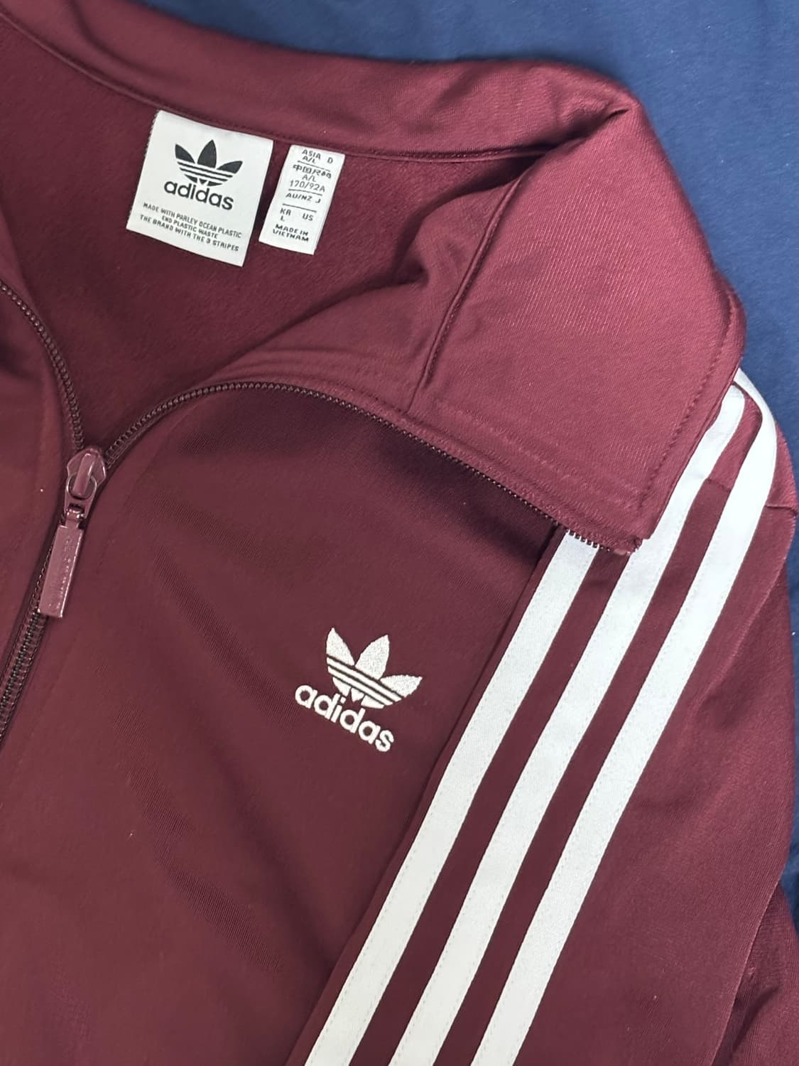 아디다스 버건디 크롭 투웨이 져지 L 100 상품이미지1