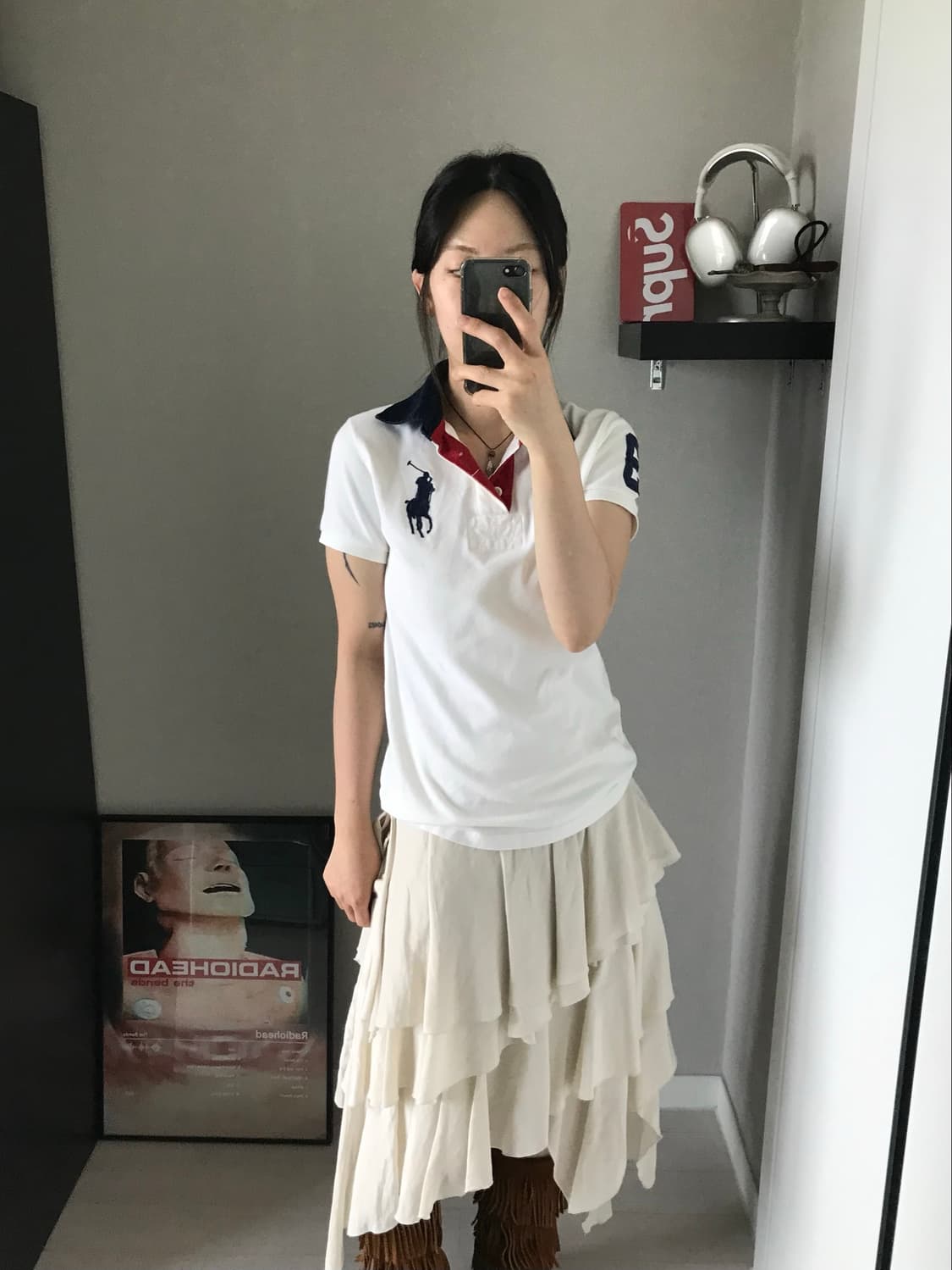 폴로 랄프로렌 빅포니로고 화이트 카라티 상품이미지3