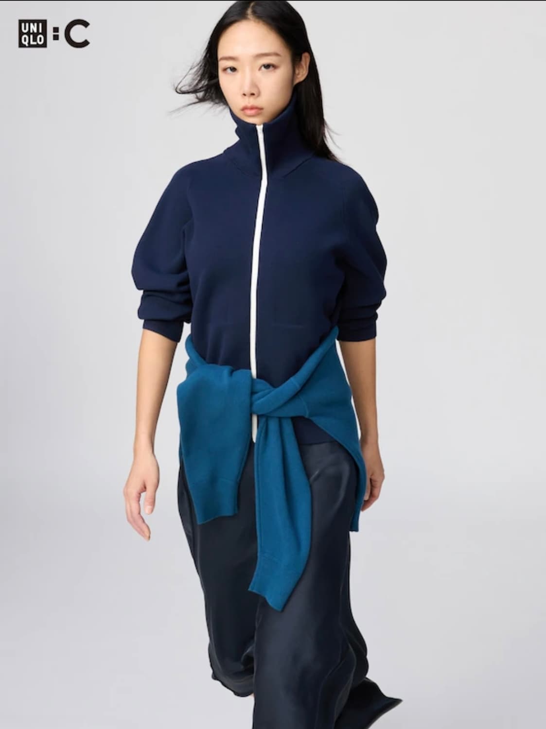 26ss 유니클로C 워셔블 밀라노립 풀집 가디건 네이비 XL / 니트 상품이미지1