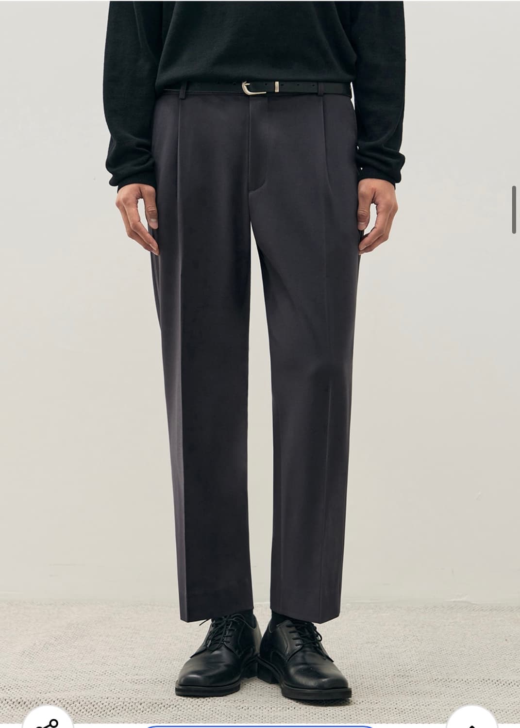 (새상품)(L) 드로우핏 원턱 밴딩 테이퍼드 슬랙스 [BLUE GREY] 상품이미지4