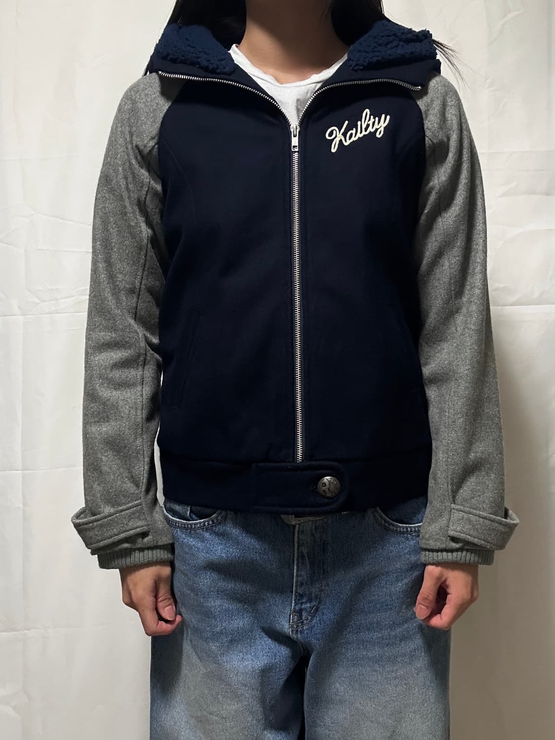 빈티지 울 모직 후드 자켓 상품이미지2