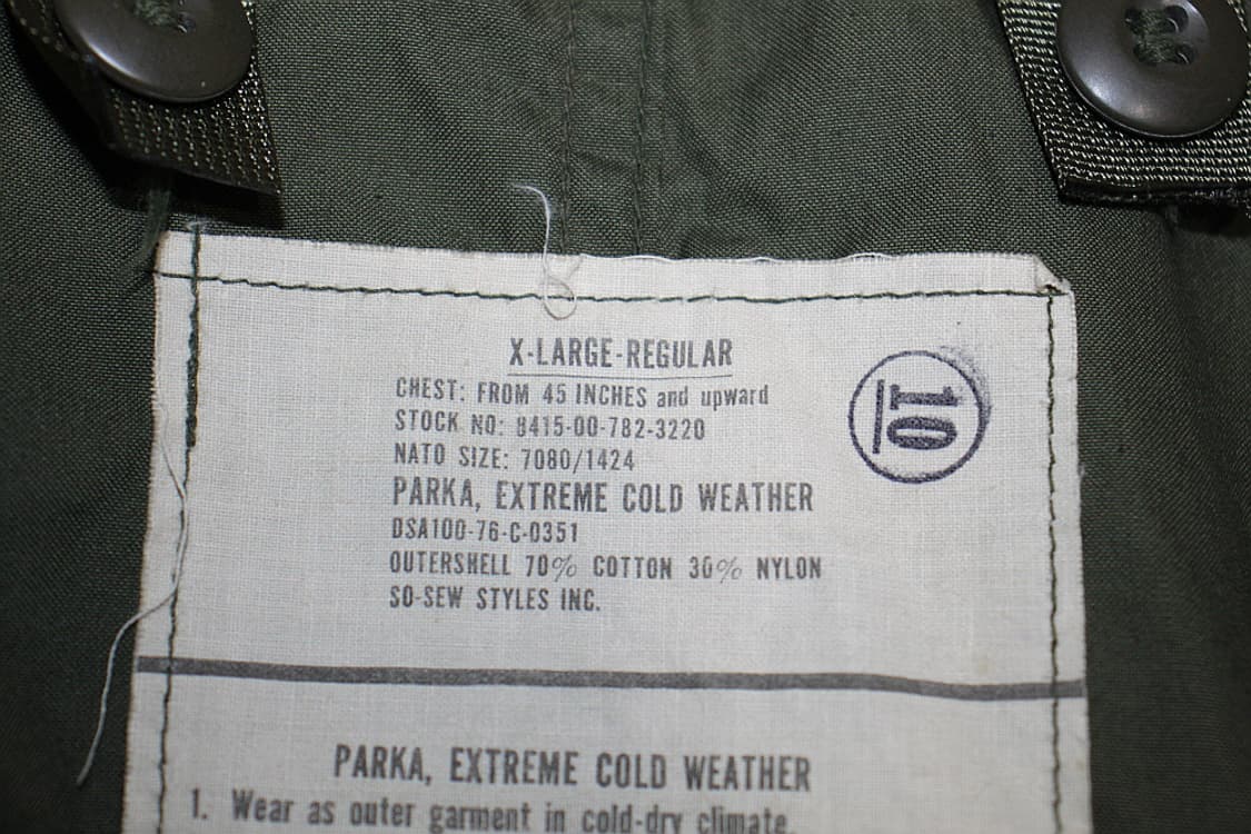 M65 fishtail 오리지널 미군파카 XL (우리110~) 상품이미지9
