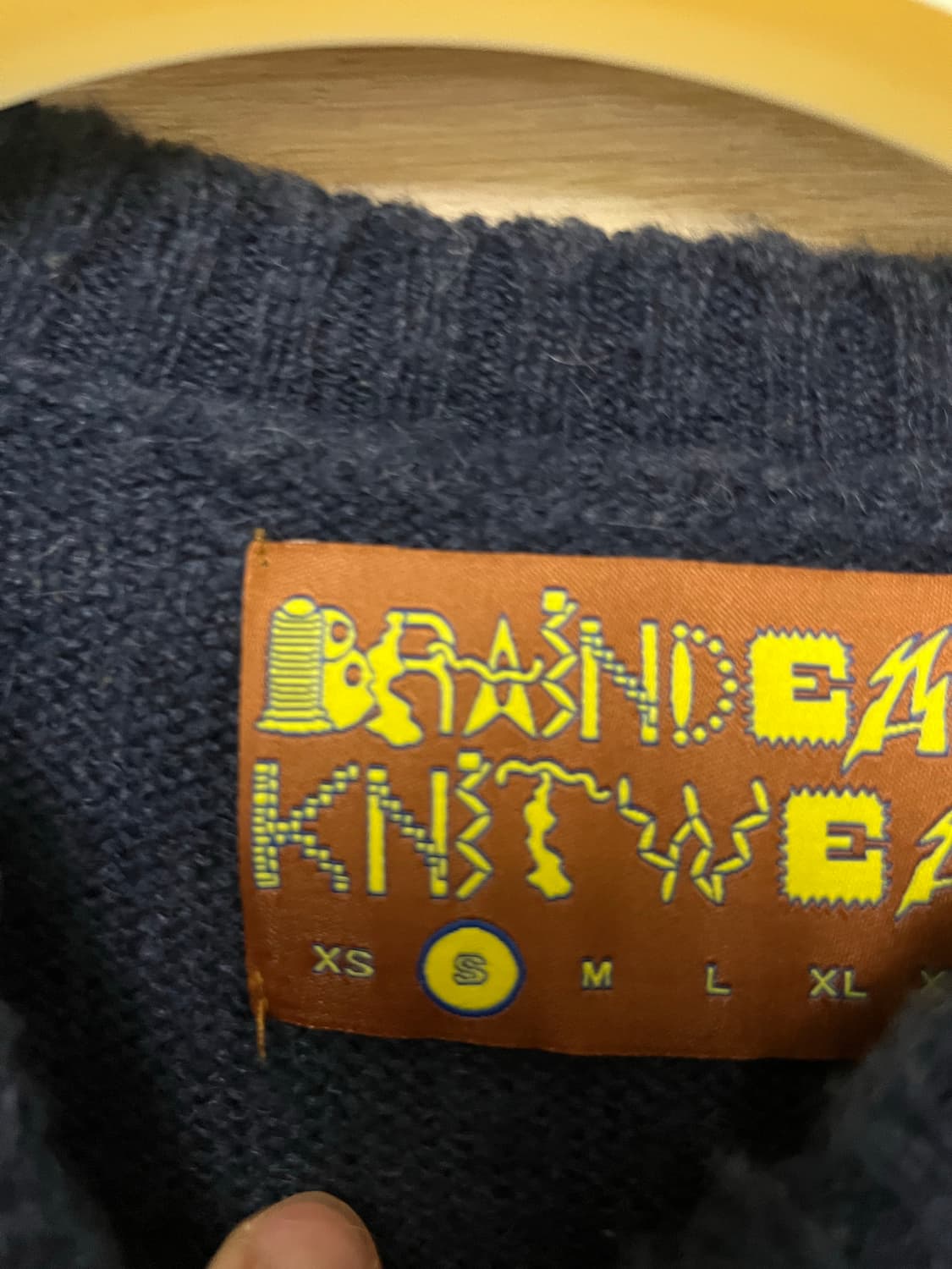[s] 브레인데드 로고 헤드 파일 모헤어 니트 네이비 상품이미지3