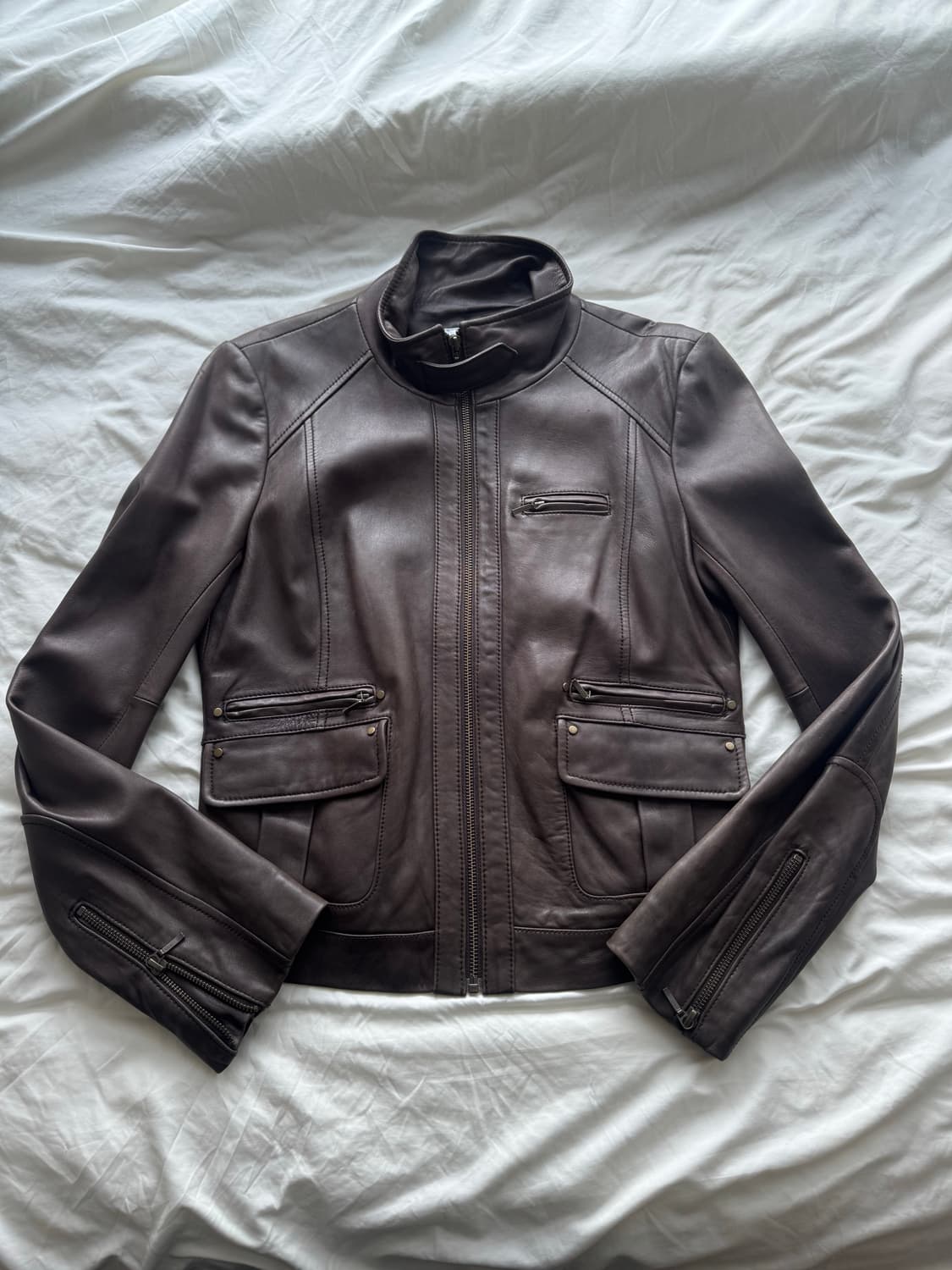 brown leather jacket 레더자켓 상품이미지1